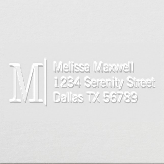Elegant Simple Bold Monogram Address Embosser (Design)