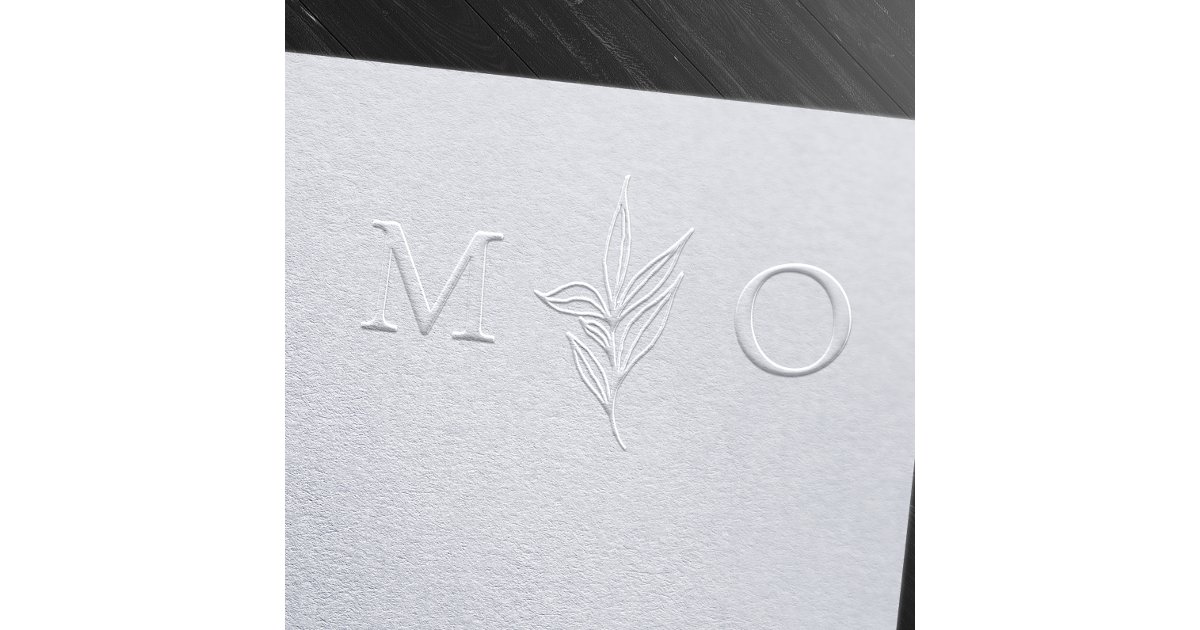Elegant Simple Botanical Couple's Initials Wedding Embosser | Zazzle