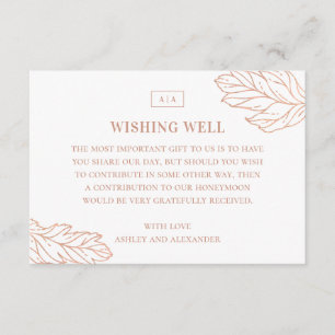 Elegant simple botanical wedding wishing well enclosure card