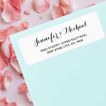 Elegant Simple Bride Groom Weddings Return Address Label<br><div class="desc">Create your own custom,  personalized,  simple,  elegant modern plain white return address label. Simply enter the bride & groom's / wife & husband's names,  and address. Elegant return address labels for use on wedding,  marriage anniversary,  birthday,  bridal shower,  baby shower,  holidays,  or any other special occasion related mailings.</div>