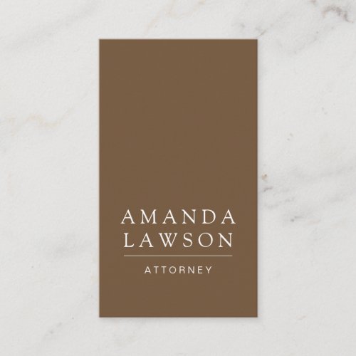 Elegant Simple Brown Business Card