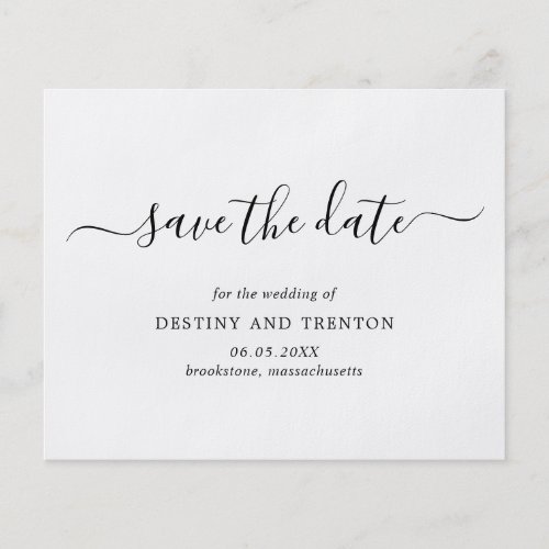 Elegant Simple Budget Wedding Save The Date Flyer