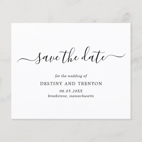 Elegant Simple Budget Wedding Save The Date Flyer