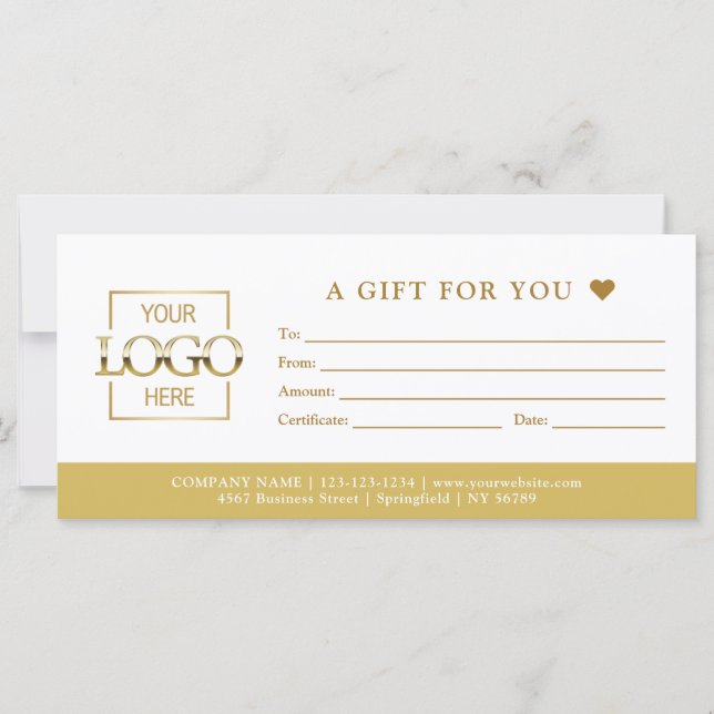 Elegant Simple Business Gift Certificate Template (Front)