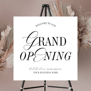 Elegant Simple Business Grand Opening Welcome Sign
