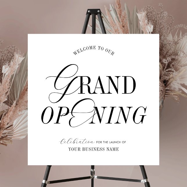 Elegant Simple Business Grand Opening Welcome Sign (Welcome your launch event guests in style with this elegant and modern Grand Opening welcome sign)