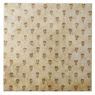 ELEGANT SIMPLE BYZANTINE MOSAIC FLOWERS Antique Ceramic Tile