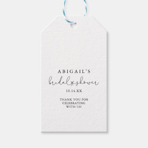 Elegant Simple Calligraphy Bridal Shower  Gift Tags
