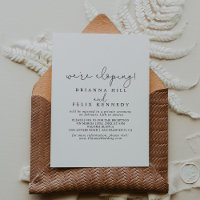 Elegant Simple Calligraphy Elopement Reception  