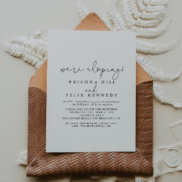 Elegant Simple Calligraphy Elopement Reception Invitation