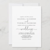 Elegant Simple Calligraphy Front & Back Wedding Invitation | Zazzle