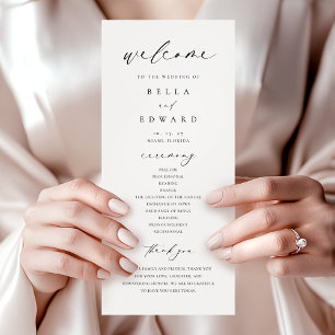 Elegant Simple Calligraphy Modern Wedding Program