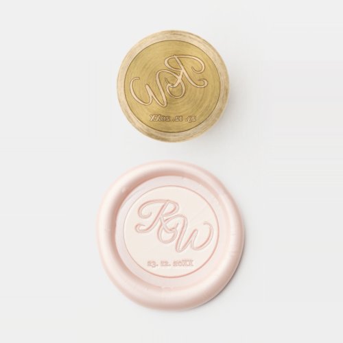 Elegant  Simple Calligraphy Monogram Wedding  Wax Seal Stamp