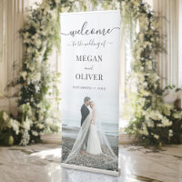 Elegant Simple Calligraphy Photo Wedding Welcome