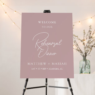  Elegant Simple Calligraphy Rehearsal Dinner Foam Board