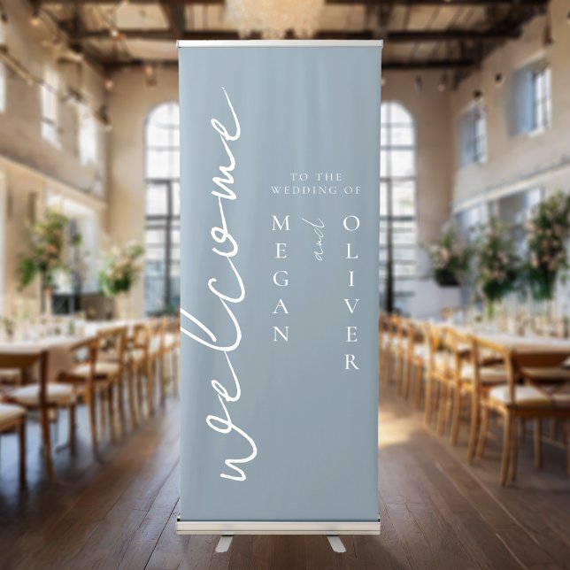 Elegant Simple Calligraphy Script Wedding Welcome Retractable Banner (Creator Uploaded)