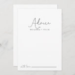 Elegant Simple Calligraphy Wedding  Advice Card<br><div class="desc">This elegant simple calligraphy wedding advice card is perfect for a rustic wedding. The simple and elegant design features classic and fancy script typography in black and white. These cards are perfect for a wedding, bridal shower, baby shower, graduation party & more. Personalize the cards with the names of the...</div>