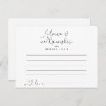 Elegant Simple Calligraphy Wedding Advice Card<br><div class="desc">This elegant simple calligraphy wedding advice card is perfect for a rustic wedding. The simple and elegant design features classic and fancy script typography in black and white.These cards are perfect for a wedding, bridal shower, baby shower, graduation party & more. Personalize the cards with the names of the bride...</div>