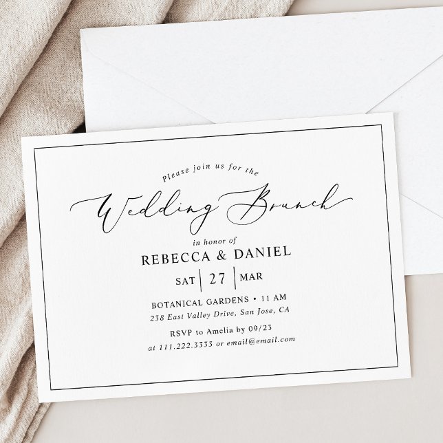 Elegant Simple Calligraphy Wedding Brunch Invitation (Creator Uploaded)