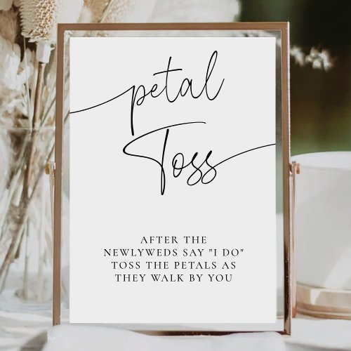 Elegant Simple Calligraphy Wedding Petal Toss Sign