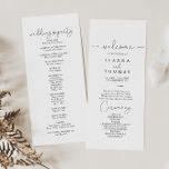 Elegant Simple Calligraphy Wedding Program<br><div class="desc">This elegant simple calligraphy wedding program is perfect for a rustic wedding. The simple and elegant design features classic and fancy script typography in black and white.</div>