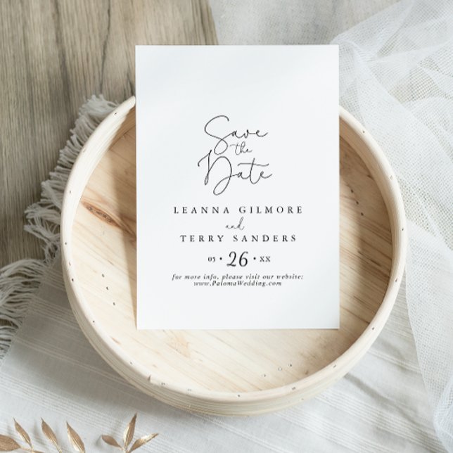Elegant Simple Calligraphy Wedding   Save The Date (Creator Uploaded)