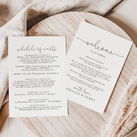 Elegant Simple Calligraphy Wedding Welcome Letter