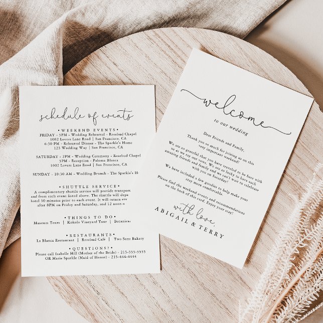 Elegant Simple Calligraphy Wedding Welcome Letter (Creator Uploaded)