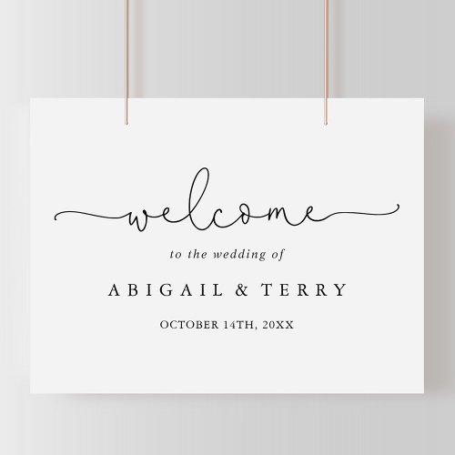 Elegant Simple Calligraphy Wedding Welcome Sign