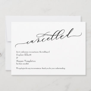 Elegant Simple Cancelled Wedding Announcement