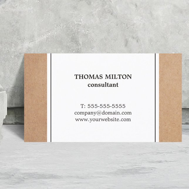 Elegant Simple Cardboard White Consultant  Business Card (Creator Uploaded)