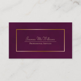 Elegant Simple Cassis Purple & Gold Professional Business Card