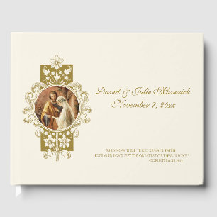 Elegant Simple Catholic Wedding Traditional Guest Guest Book