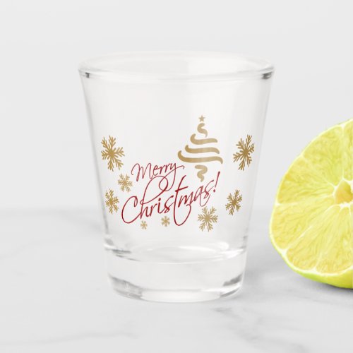 Elegant Simple Cheers Merry Christmas Wish Shot Glass