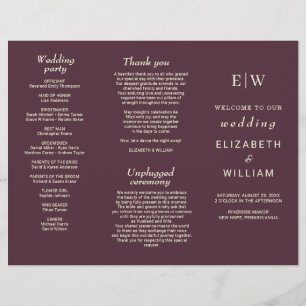 Elegant Simple Cherry Lacquer, Monogram Wedding Flyer