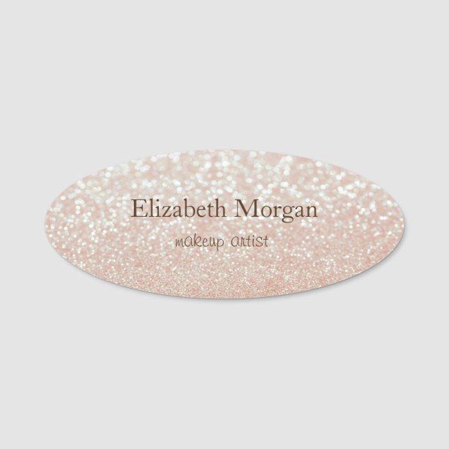 Elegant  Simple Chic Bokeh Name Tag (Front)