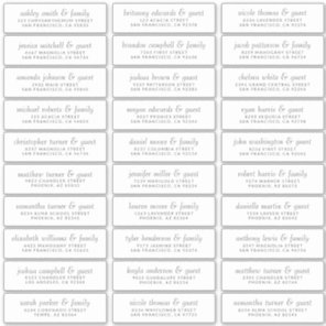 Elegant Simple Chic Wedding Guest Names Address Sticker