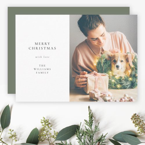 Elegant Simple Chirstmas  Modern Minimalist Photo Holiday Card