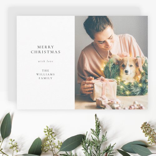 Elegant Simple Christmas  Modern Minimal Photo Holiday Card