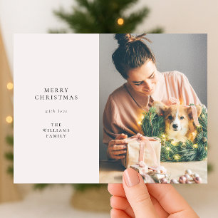 Elegant Simple Christmas Modern Minimal Photo Holiday Postcard
