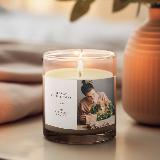 Elegant Simple Christmas | Modern Minimal Photo Scented Candle (Creator Uploaded)