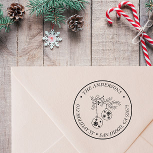 Elegant Simple Christmas Ornament Return Address Self-inking Stamp