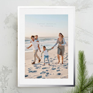 Elegant Simple Christmas Silver Frame & Text Photo Foil Holiday Card
