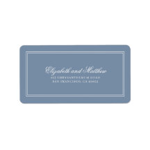Elegant Simple Classic Blue Wedding Return Address
