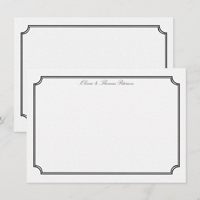 Elegant Simple Classic Estate Frame Wedding Couple Note Card (Front/Back)