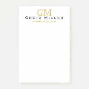 Elegant Simple Classic Gold Monogram  Post-it Notes