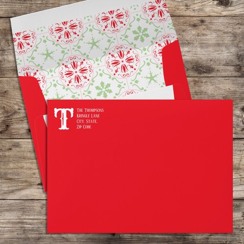 Elegant Simple Classic Holiday Christmas Red Envelope