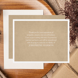 Elegant Simple Classic Message Memorial Funeral Note Card