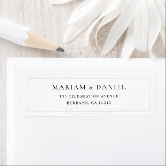 Elegant Simple Classic Wedding Address Return Label