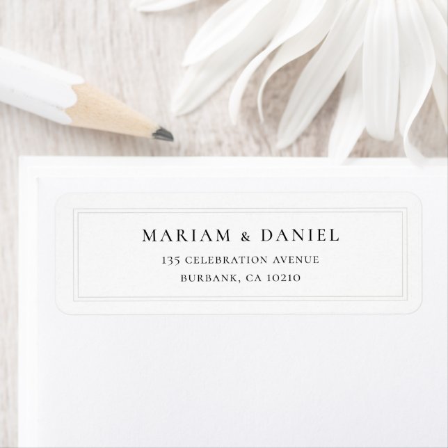 Elegant Simple Classic Wedding Address Return Label (Insitu)